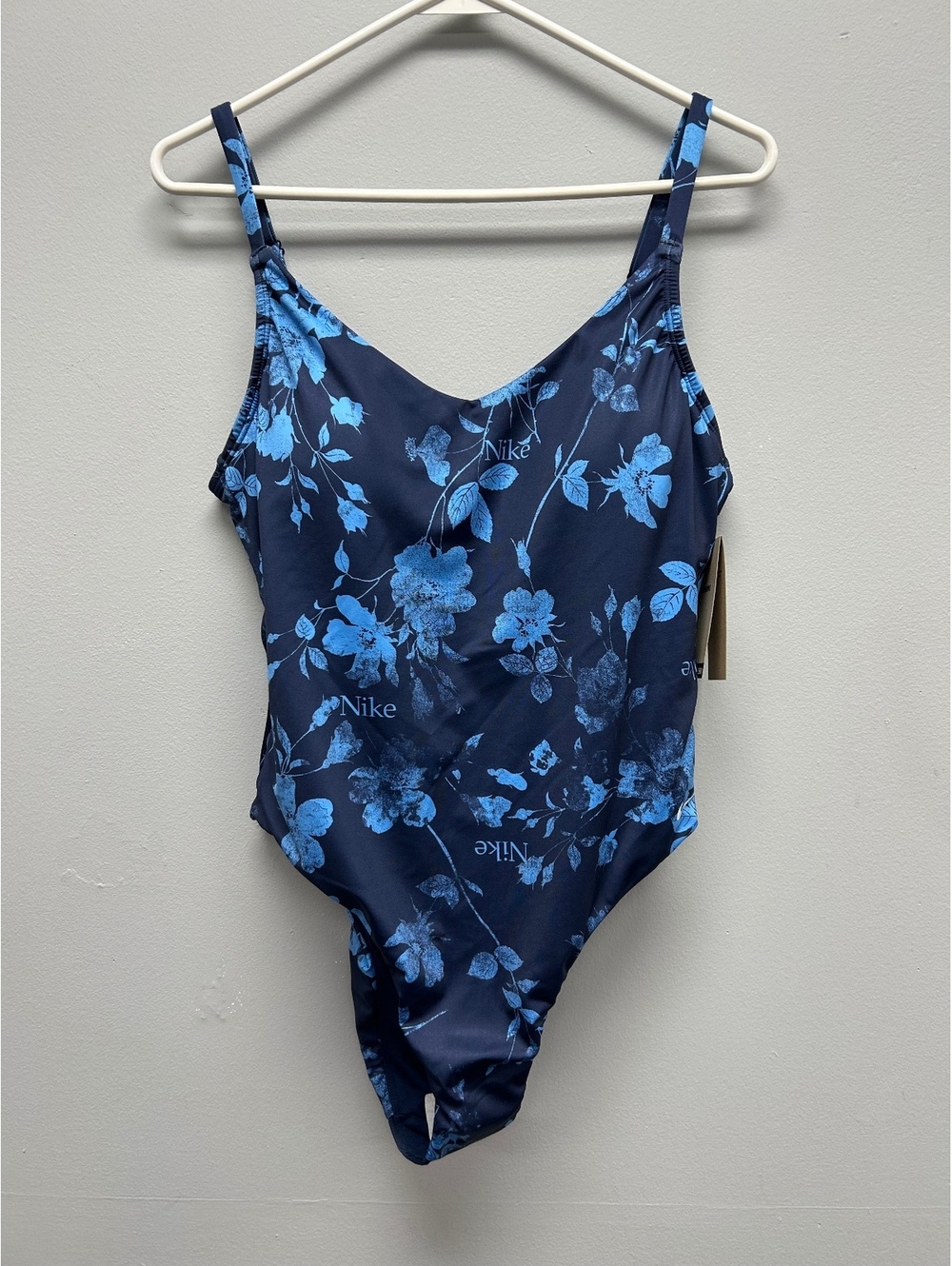 Nike Women's Navy Blue Floral Print One Piece Swimsuit